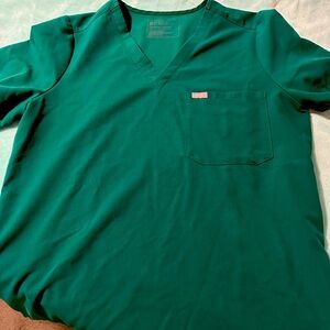Figs Womens Catarina One-Pocket Scrub Top Hunter Green
